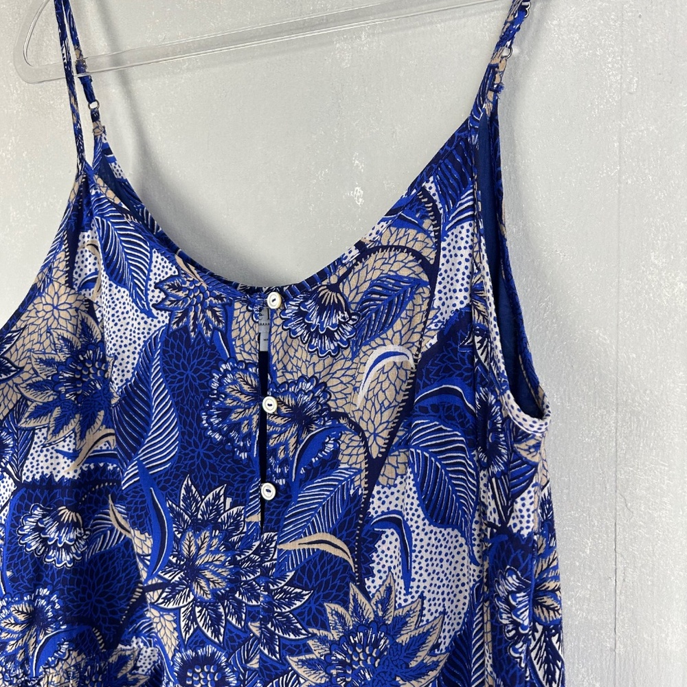 Velvet Graham & Spencer size L Zahara cami dress tiered cotton blue floral - Picture 8 of 14